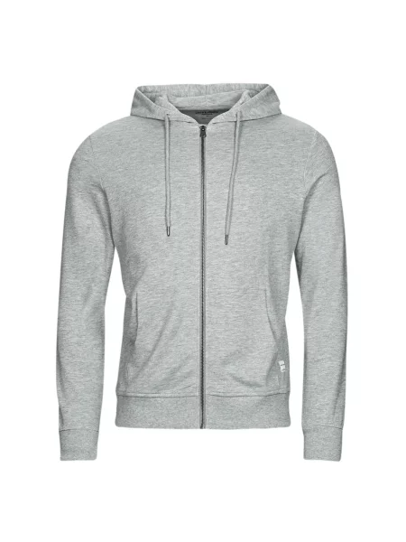 Puloverji Jack & Jones JJEBASIC SWEAT HOOD siva