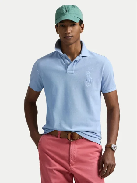Polo Ralph Lauren Tricou polo celest Slim Fit albastru