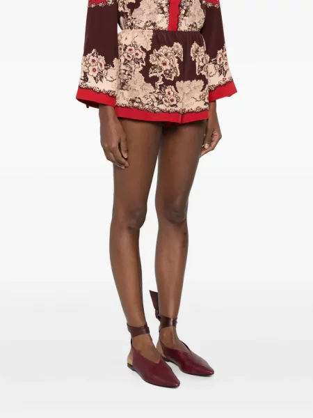 Pantaloni scurți Bode cu model floral roșu