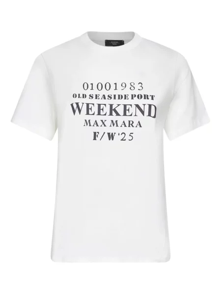 Tricou Weekend Max Mara cu decolteu rotund alb