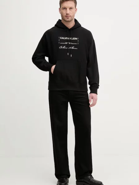 Calvin Klein Jeans Hanorac TERRY negru