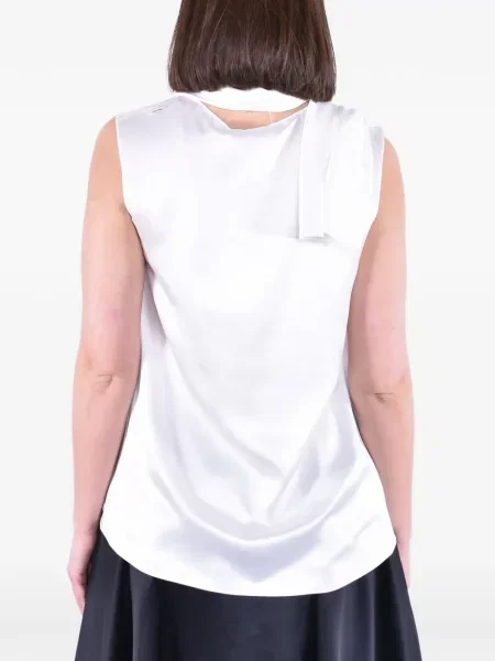 Top 's Max Mara de mătase drapat alb
