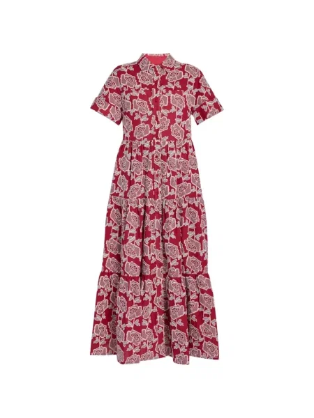 Rochie tip cămașă Erdem cu model floral roșu