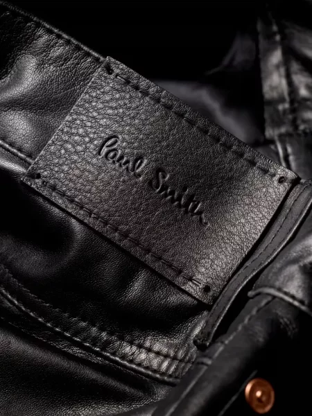 Pantaloni Paul Smith din piele negru