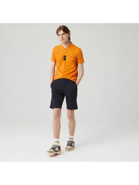 Lacoste Szorty Bermudy Slim Fit Z Elastycznej Bawełny granatowe