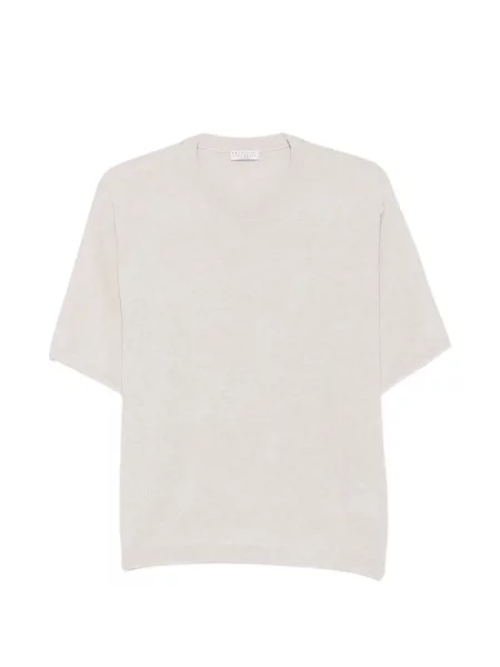 Scurt tricou Brunello Cucinelli cu decolteu rotund
