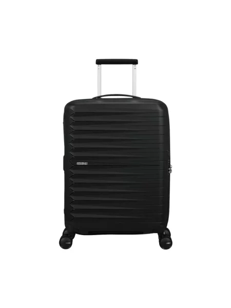 Lniana walizka American Tourister czarna