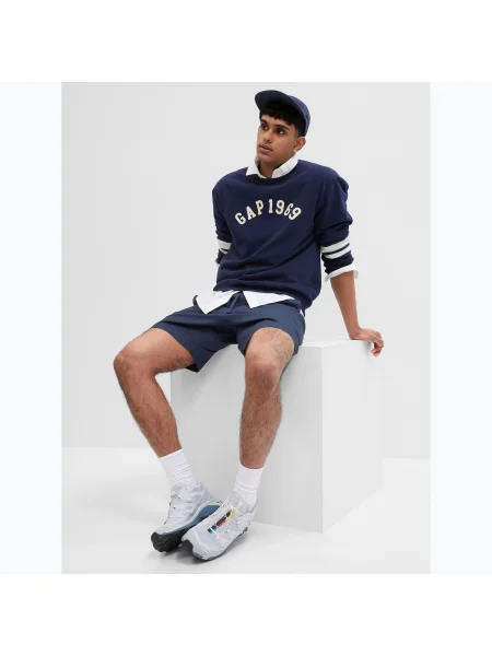 Мъжки суитшърт GAP Logo Piping Crewneck blue navy синьо