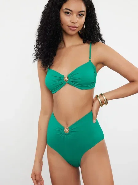 Bikini Trendyol cu talie înaltă verde