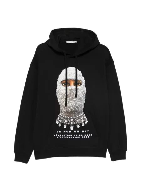 Bluza z kapturem Ih Nom Uh Nit z nadrukiem ze sznurkiem czarna