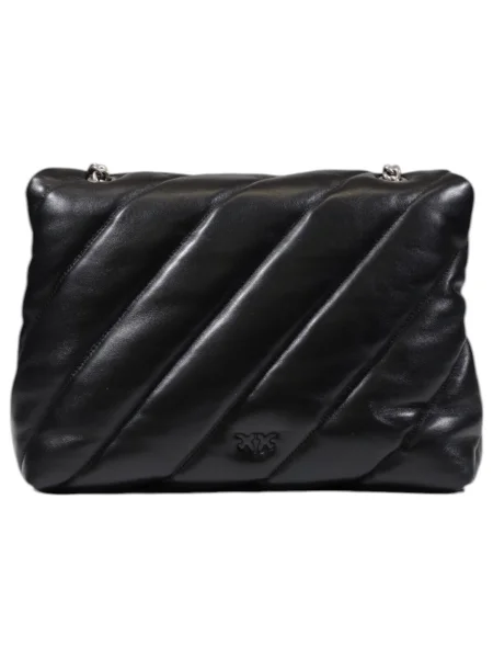 Pinko crossbody kabelka dámska kožená čierna