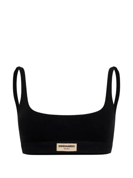 Sutien bralette Dsquared2 cu autograf negru