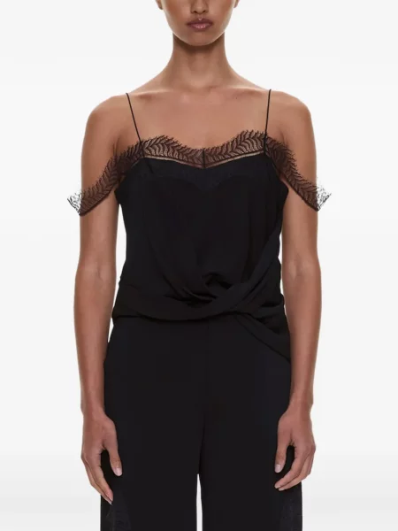 Top Christopher Esber din dantelă negru