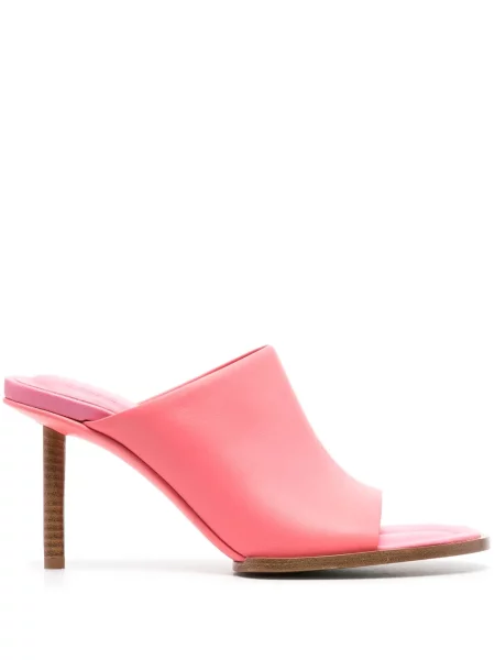 Papuci tip mules Jacquemus din piele roz