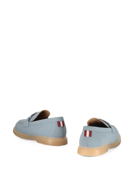Pantofi loafer Bally din piele cu autograf albastru