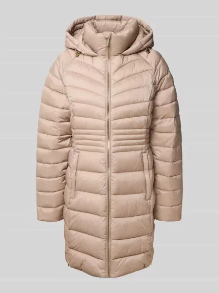 Płaszcz pikowany ze stójką z podszewką model ‘Packable’ Michael Michael Kors beżowy