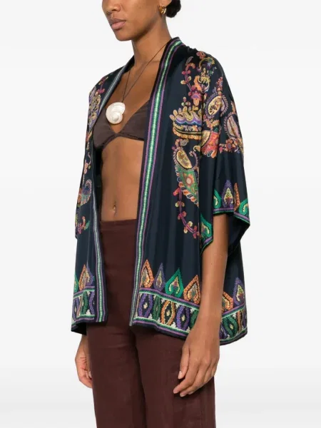 Geacă Etro cu model paisley albastru