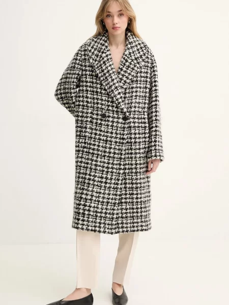 IRO palton din lână femei de tranzitie cu doua randuri de negru