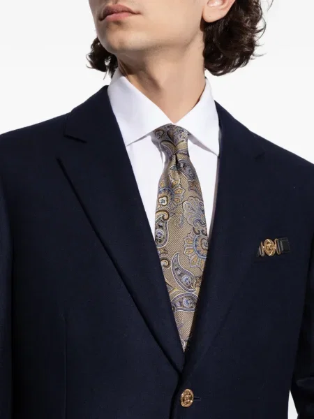 Cravată Etro cu model paisley maro