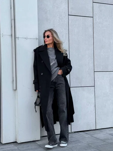 Пальто Milirud віскоза/акрил чорний