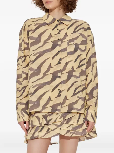 Koszula Iro z nadrukiem w tygrysie prążki żółta