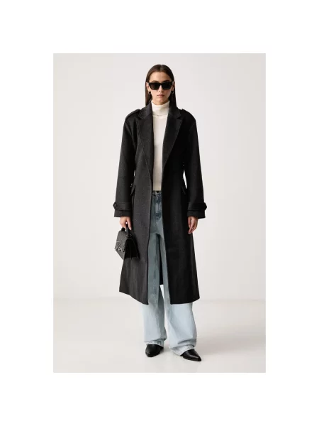 Karl Lagerfeld Jeans płaszcz z wełną szary