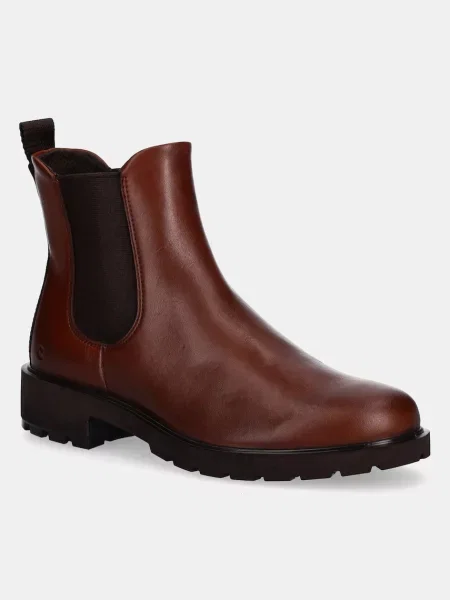 Кожени боти челси Ecco Metro Vienna Chelsea с равна подметка кафяво