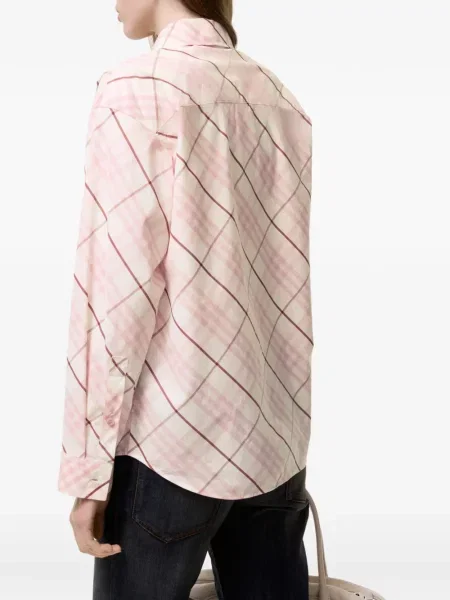 Cămașă Burberry în carouri roz