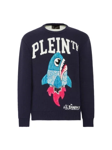 Sweter Philipp Plein wełniany niebieski