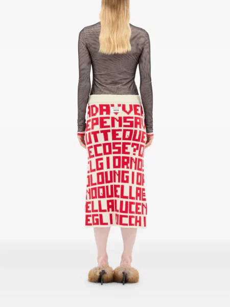 Fustă midi Msgm din jacard până la genunchi
