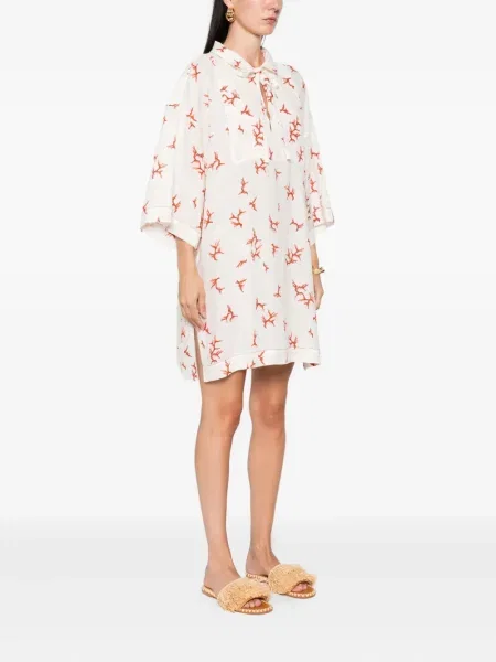 Rochie mini Fendi cu imagine de costum alb