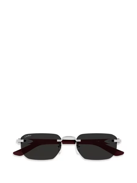 Ochelari de soare Cartier Eyewear cu imprimeu geometric argintiu