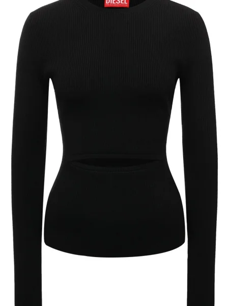 Pulover Diesel z dolgimi rokavi črna