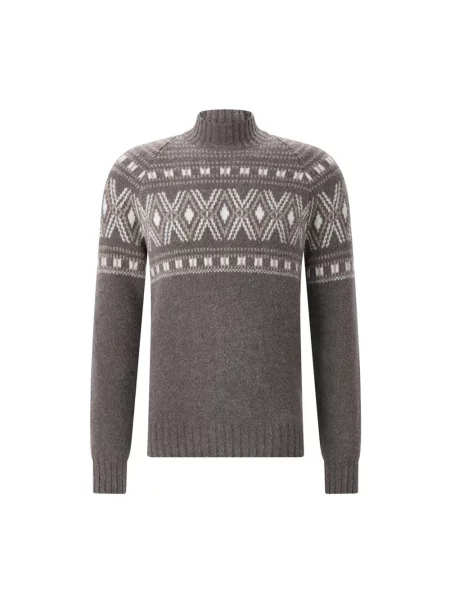 Sweter z golfem Gran Sasso brązowy