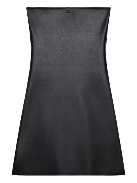 Mała sukienka mini Courreges bez ramiączek garniturowa czarna