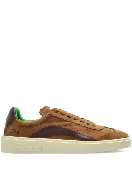 Sneakerși Dsquared2 cu șireturi din piele de căprioară maro