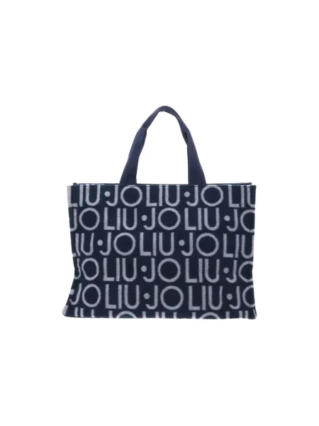 Shopper kabelka Liu Jo s autogramom modrá