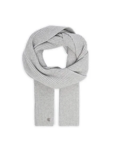 Calvin Klein Fular Ck Metal Wool Rib Scarf gri