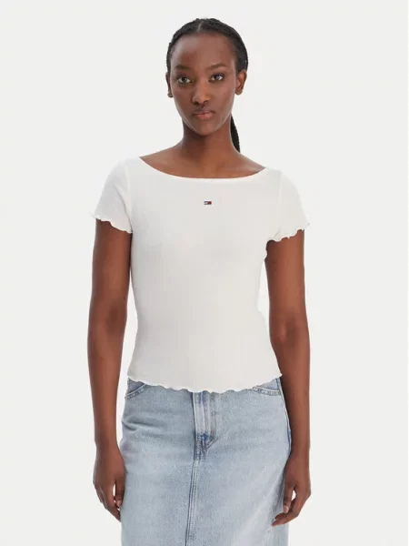 Tommy Jeans T-Shirt Lettuce Edge Εκρού