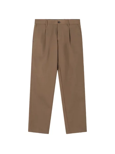 Pantaloni White Sand din țesătură twill alb