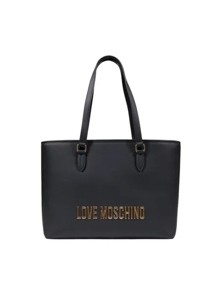 Lniana torebka Love Moschino czarna