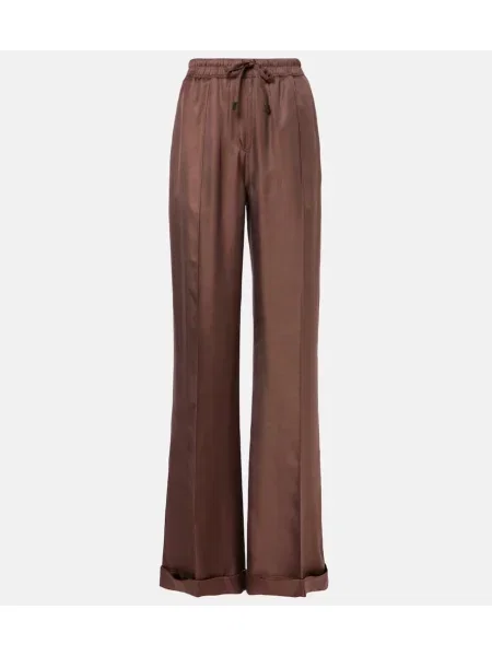 Pantaloni Tom Ford de mătase maro