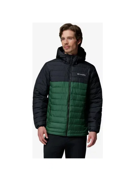 Kurtka z kapturem Columbia Powder Lite II ciemny granatowy S zielony