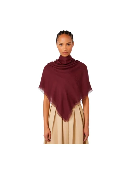 Lniana szal Weekend Max Mara czerwona