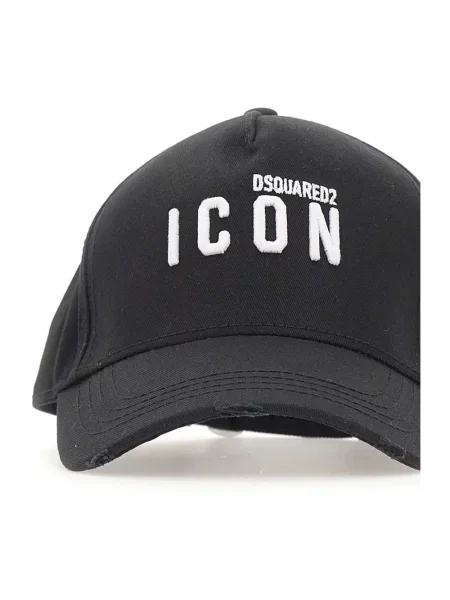Czapka z daszkiem Dsquared2 z logo w miejskim stylu czarna