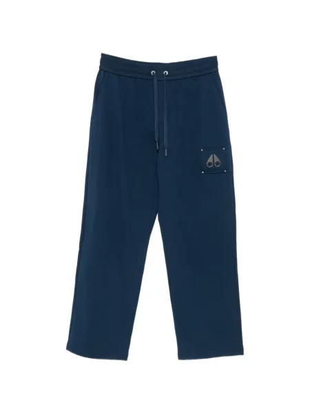 Pantaloni Moose Knuckles alergare cu autograf albastru