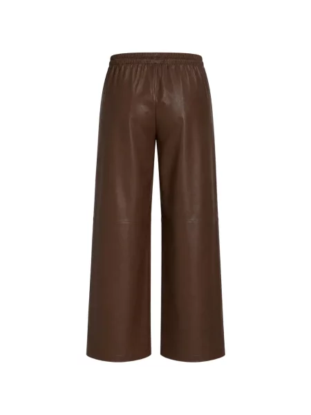 Pantaloni palazzo Sprwmn din piele maro
