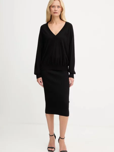 Светр із додаванням вовни Elisabetta Franchi легкий чорний