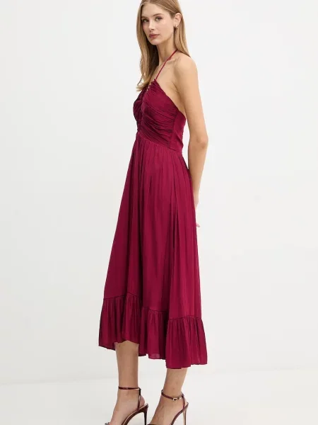 Сукня Morgan mini розкльошена ROCE бордовий