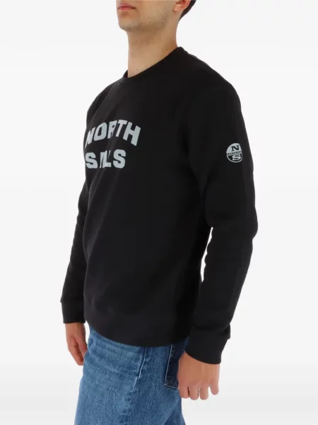 Hanorac crewneck North Sails cu imagine cu decolteu rotund negru